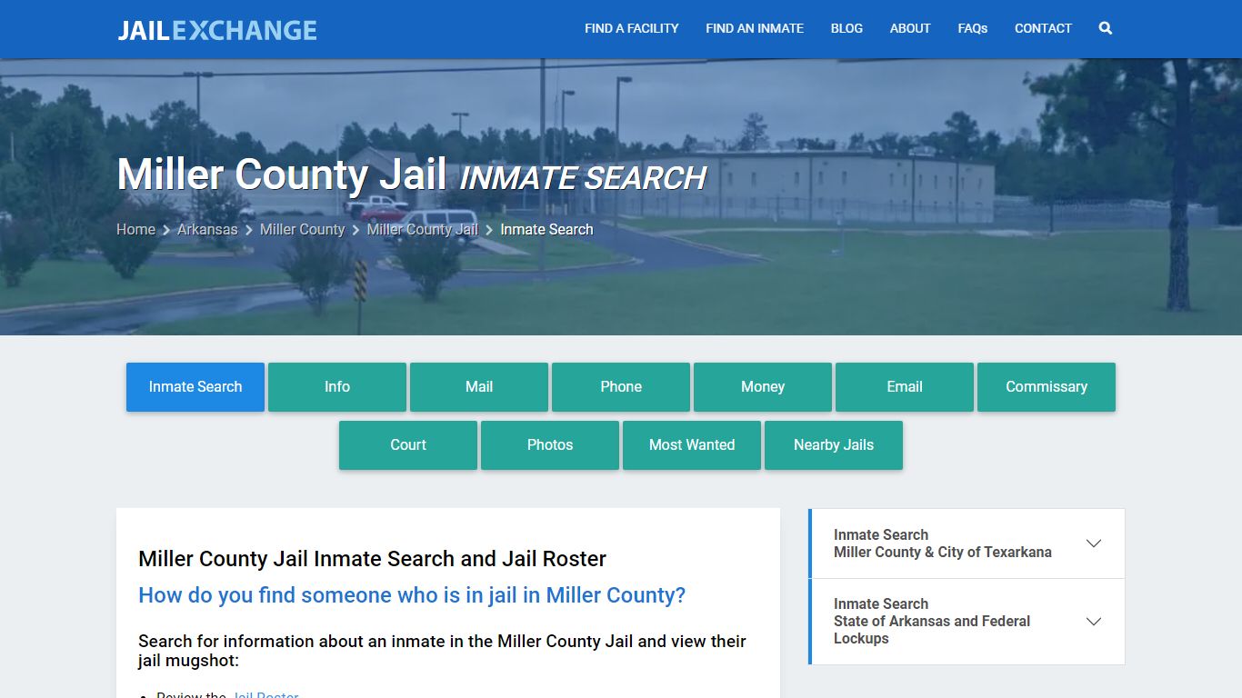 Inmate Search: Roster & Mugshots - Miller County Jail, AR - Jail Exchange